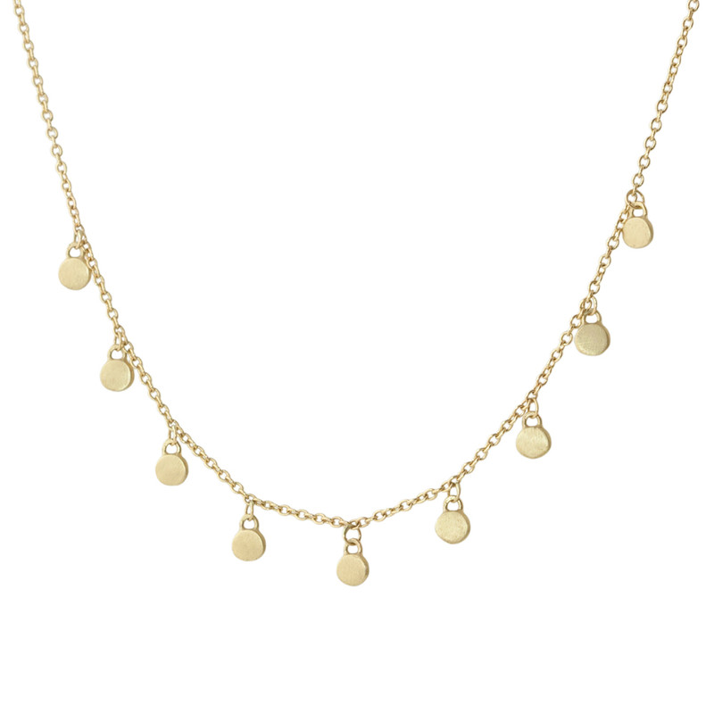 NEW Paillette Dangle Necklace Silver or Gold