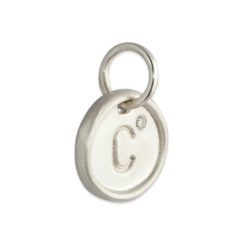 Tiny Disc Charm Silver or Gold Personalized