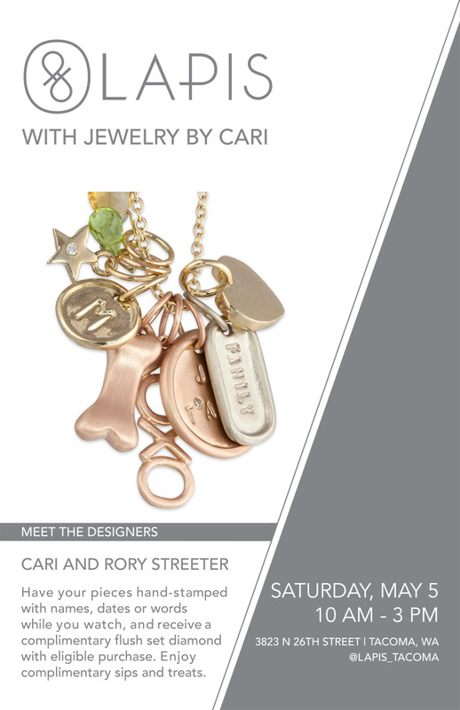 Announcing our upcoming Trunk Show, May 5th, at LAPIS in Tacoma, Washington!