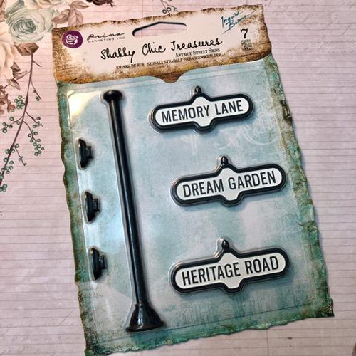 Prima Marketing - Shabby Chic Treasures - Antique Street Signs - Embellishment Prima Marketing - Shabby Chic Treasures - Antique Street Signs - Embellishment