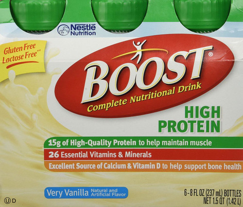 Boost Complete High Protein Nutritional Drink, Very Vanilla, 8oz, 6ct(4 packs)