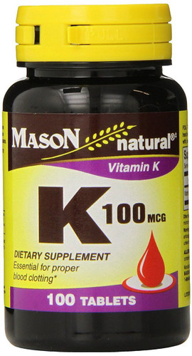 Mason Vitamins Vitamin K 100 mcg Tablets, 100 Count Bottle