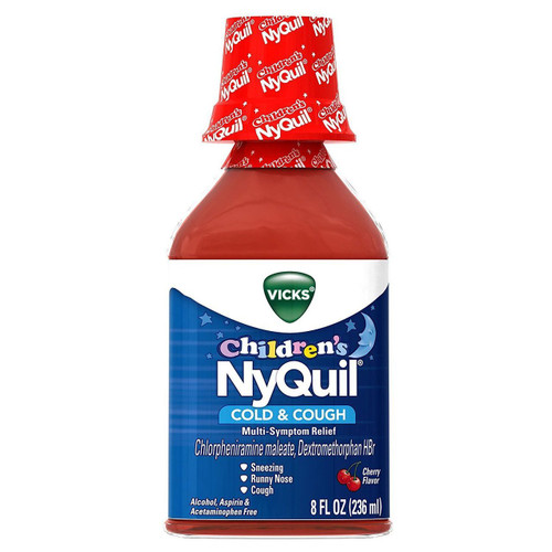 Vicks Children's NyQuil Cold & Cough Nighttime Relief Cherry Flavor Liquid 8 oz