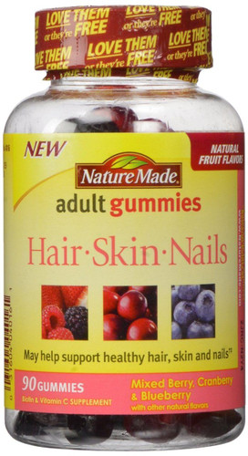 Nature Made Biotin & Vitamin C, Skin and Nails Adult Gummies 90 count