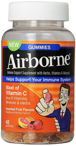 Airborne Vitamin C 1000mg Immune Support Supplement, Gummies, Assorted Fruit 42c