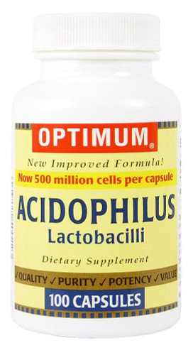 Optimum Acidophilus Lactobacilli Capsules, 100 Count