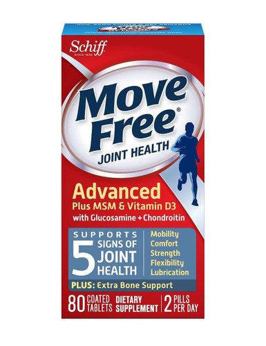 Move Free Advanced Plus MSM and Vitamin D3, extra bone support - 80 Count