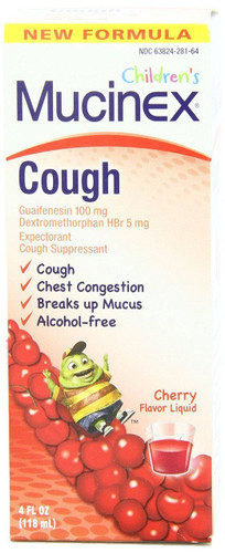 Mucinex Children's Expectorant and Cough Suppressant, Cherry, 4 Ounce