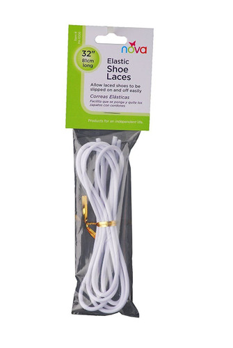 NOVA Elastic Shoe Laces White 1 Pound 32"