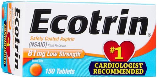 Ecotrin 81 Mg Low Strength Aspirin Tablets 150 Count