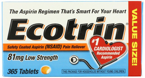 Ecotrin Low Dose 81 Mg Tablets 365 Counts No.1 cardiologist recommended aspirin