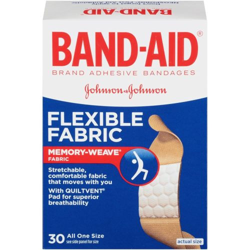 Band-Aid Flexible Fabric Adhesive Bandages 30 Count 1.9 cm x 7.6 cm