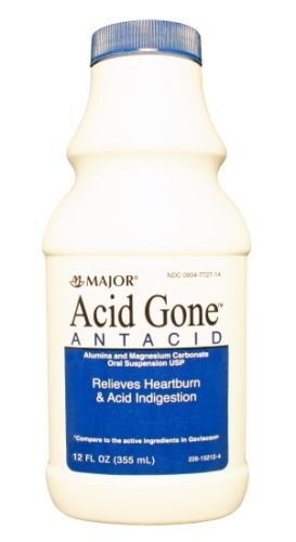 Major Acid Gone Antacid Liquid Relieves Heartburn and Indigestion 12 Oz