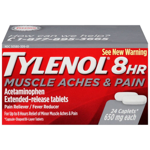 Tylenol 8 HR 650 mg Muscle Aches & Pains, Fever Reducer 24 Caplets