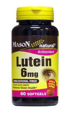 Mason Lutein 6 mg,Cholesterol Free,Promotes Vision Health,60 Soft gels