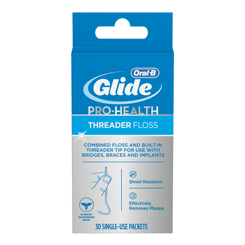 Glide Threader Floss, Single-Use Packets - 30 ea