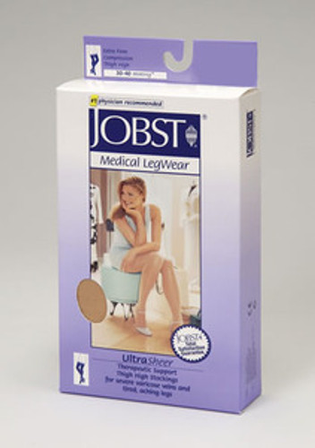 Jobst UltraSheer Thigh Highs with Lace Silicone Top Band 30-40 mmHg