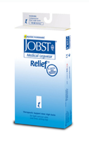 Jobst Relief Moderate 15-20 mmHg Closed Toe Thigh Highs with Silicone Top Band