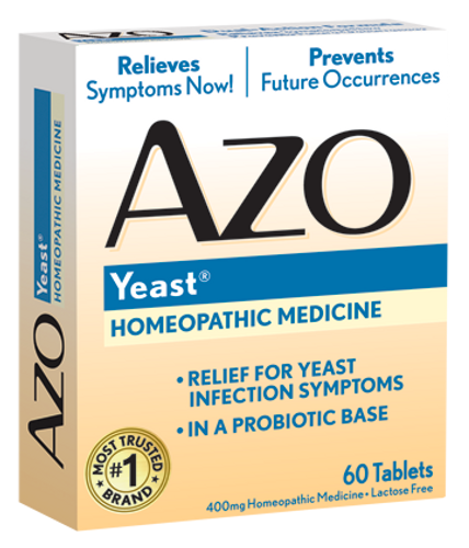 AZO Yeast, Natural Symptom Prevention & Relief, 400mg, Tablets 60 ea