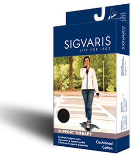 Sigvaris 142C Cushioned Cotton 15-20mmHg Closed Toe Knee Highs