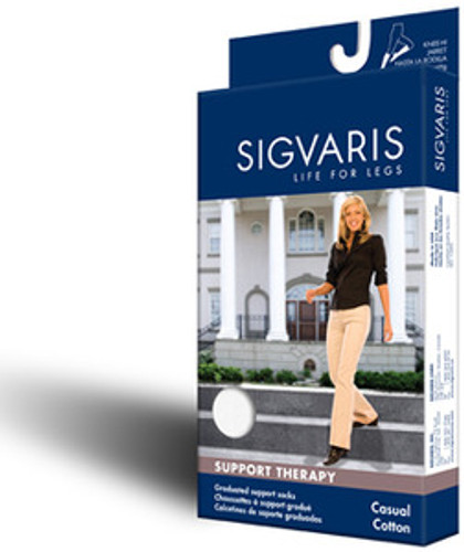 Sigvaris 146C Casual Cotton 15-20mmHg Closed Toe Knee Highs