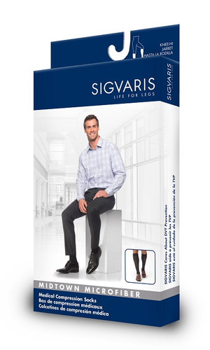 Sigvaris 822C Midtown Microfiber 20-30 mmHg Men's Closed Toe Knee Highs
