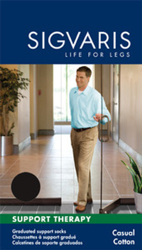 Sigvaris 186C Casual Cotton 15-20mmHg Closed Toe Men's Knee Highs
