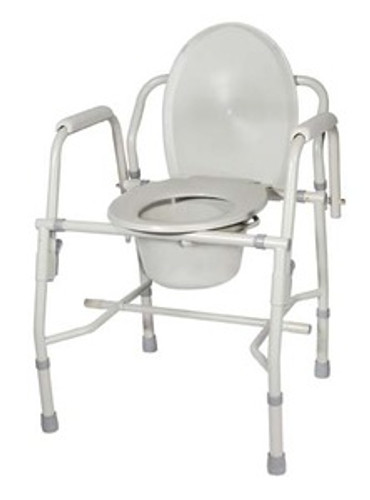 Drive Deluxe Steel Drop-Arm Commode, Tool Free Knock Down Frame