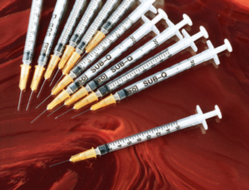 BD Luer-Lok 5 mL syringe with 21 G x 1 in. 100/box (309632)