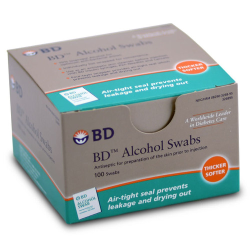 BD ALCOHOL SWABS 100/Box Antiseptic skin cleanser