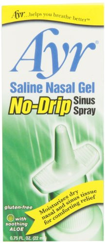 Ayr Saline Nasal Gel No-drip Spray,Soothing Aloe,0.75 Oz(Pack of 3)