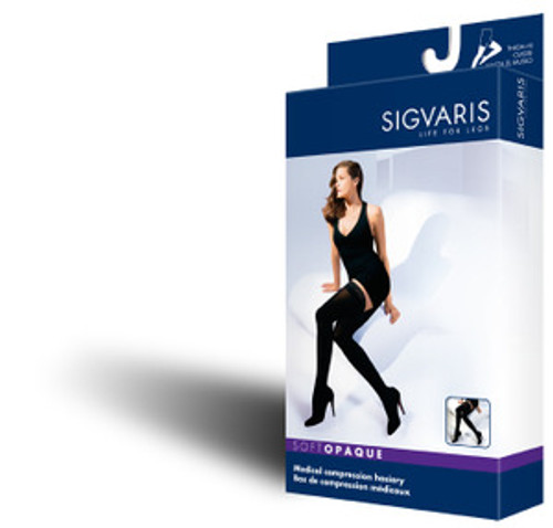 Sigvaris 841N Soft Opaque 15-20 Compression Open Toe Thigh High (841N)