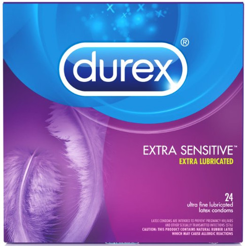 Durex Extra Sensitive Lubricated Condoms, Super Thin - 12 ea
