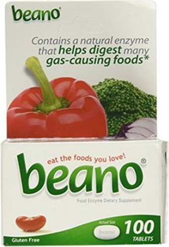 Beano Food Enzyme Tablets , Dietary Supplement - 100 ea