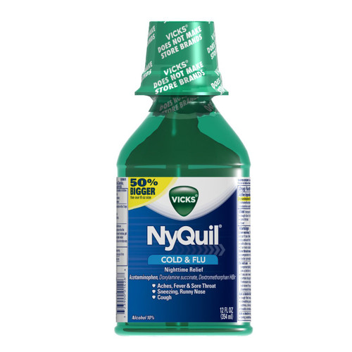 Vicks NyQuil Cold & Flu Nighttime Relief Original Flavor Liquid 12 fl oz