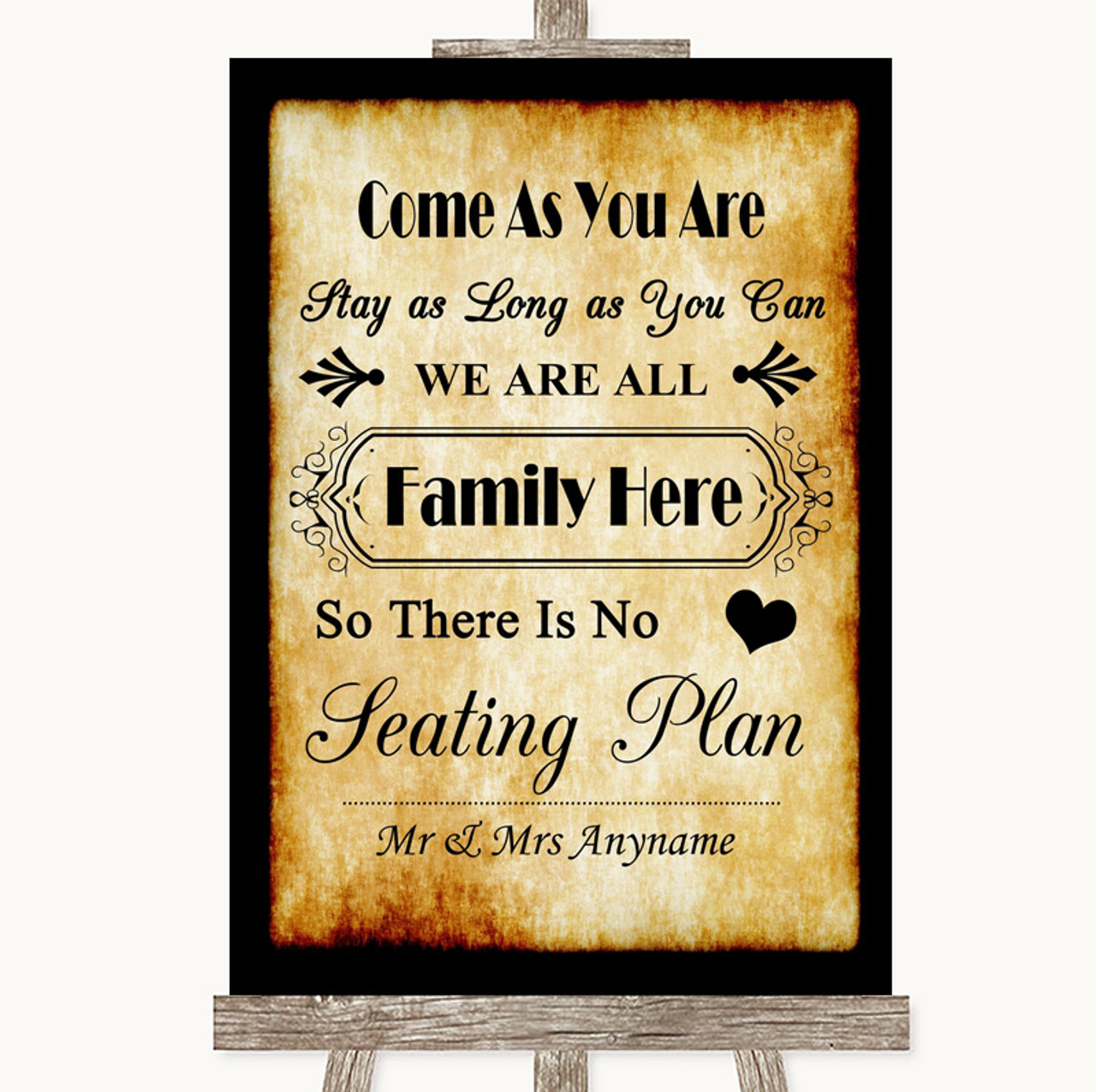 no seating chart wedding