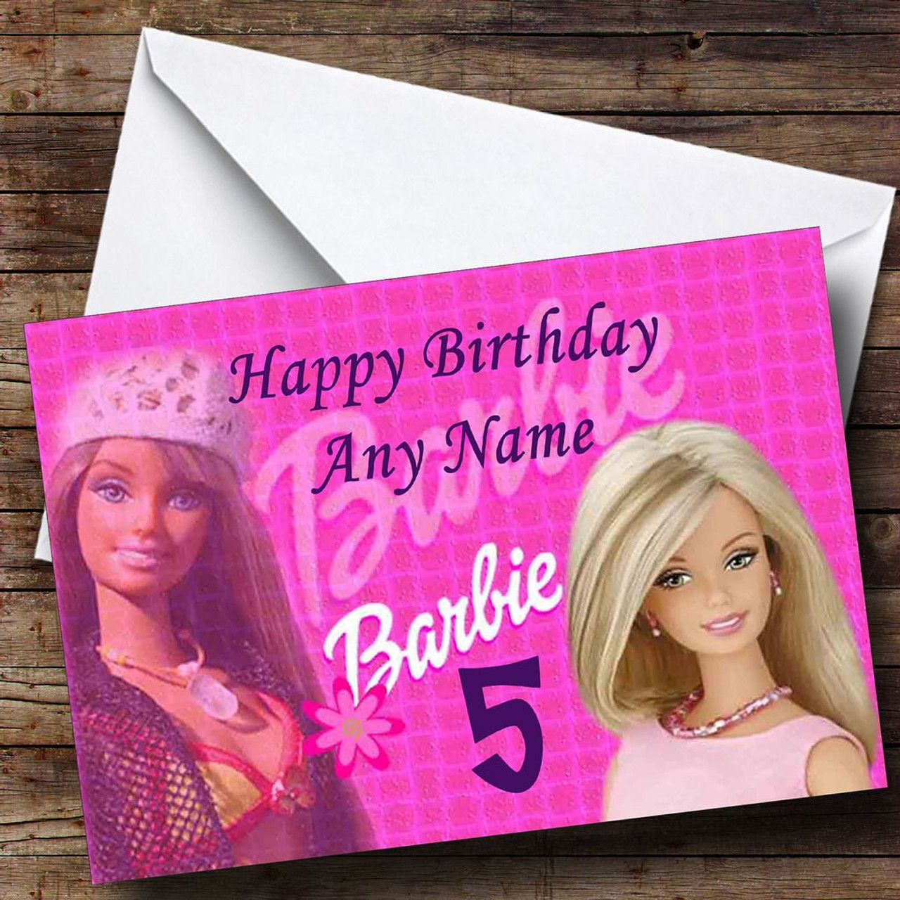 Pink Barbie Personalised Birthday Card - The Card Zoo