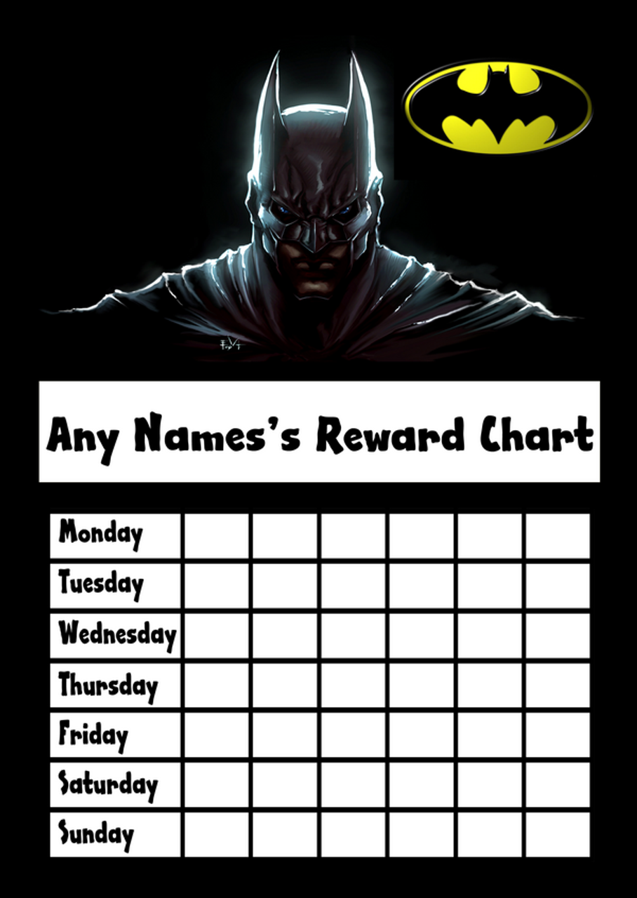 Batman Star Sticker Reward Chart The Card Zoo