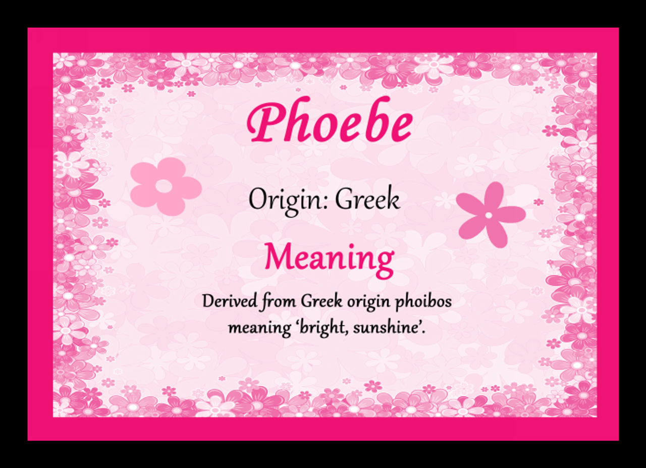 Phoebe Personalised Name Meaning Placemat The Card Zoo