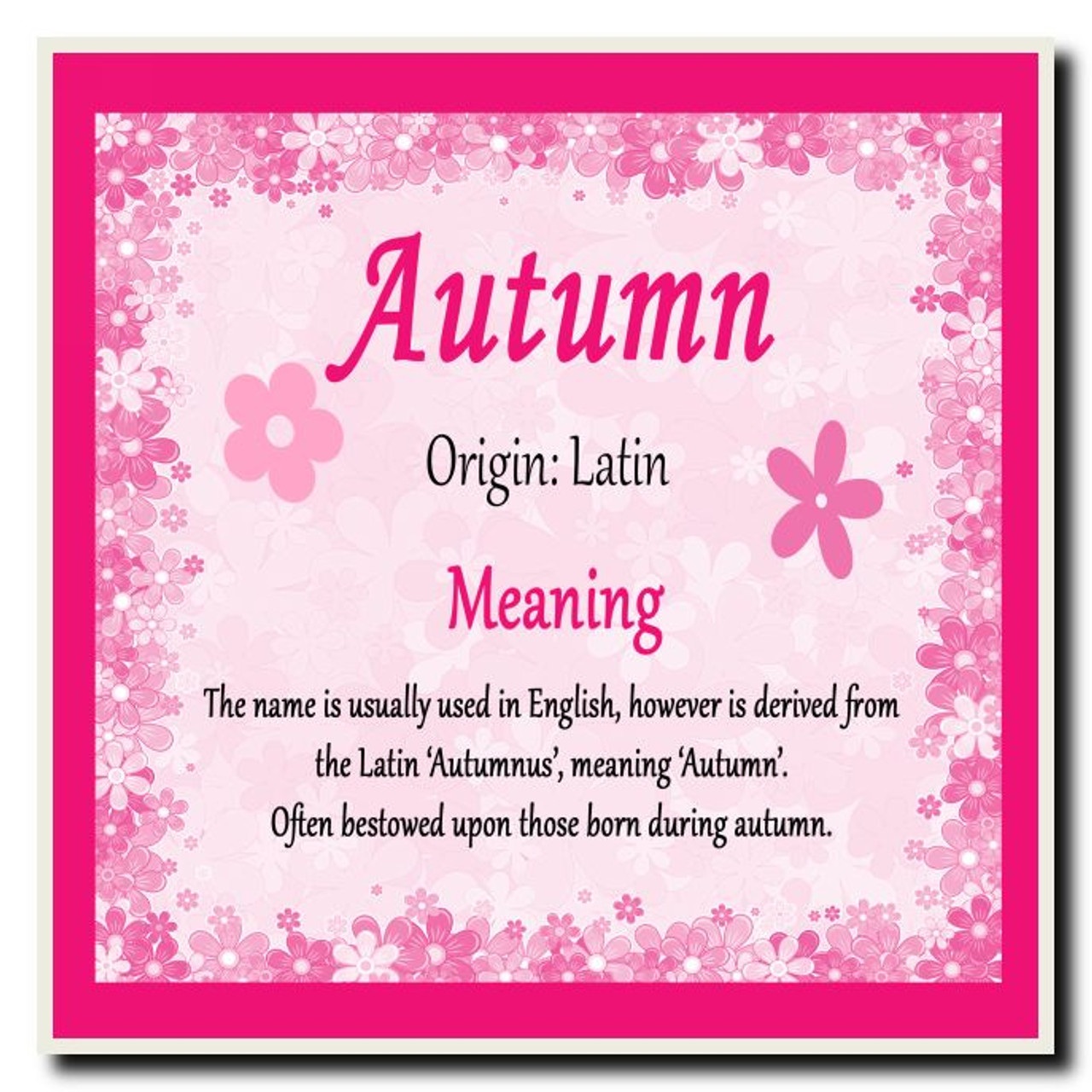Autumn Personalised Name Meaning Coaster - The Card Zoo