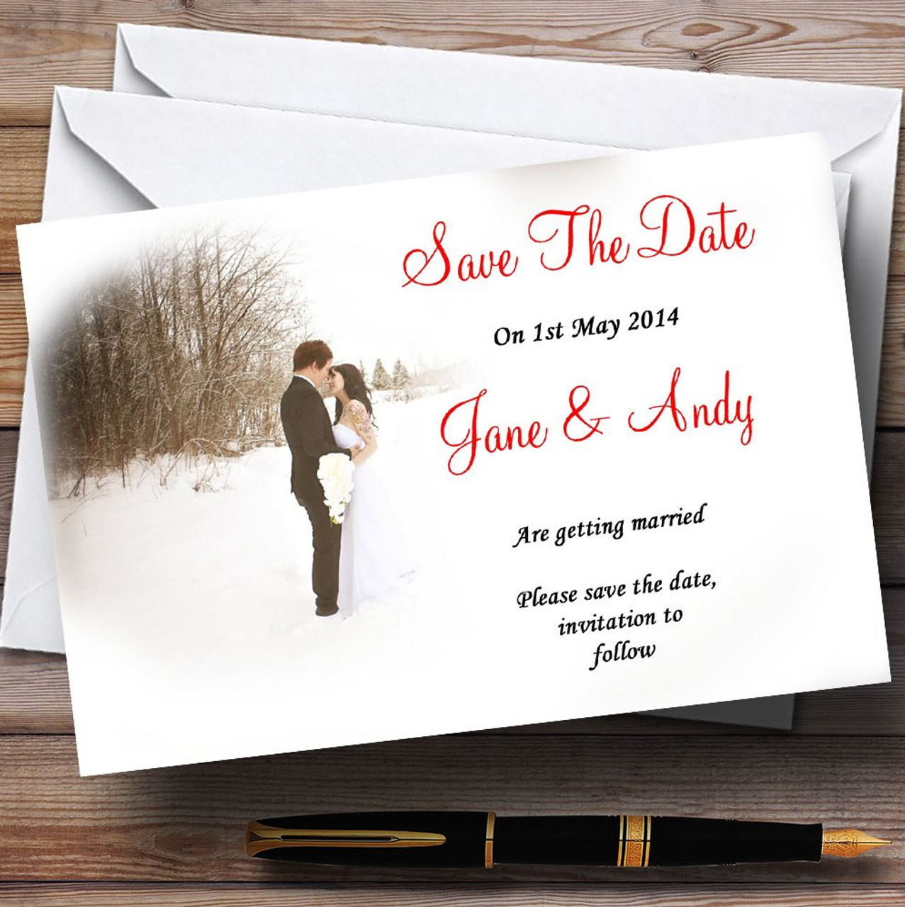 winter wedding save the date
