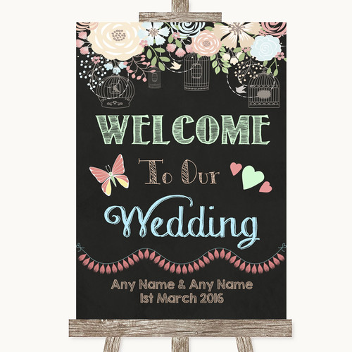 Shabby Chic Chalk Welcome To Our Wedding Personalised Wedding Sign Shabby Chic Chalk Welcome To Our Wedding Personalised Wedding Sign
