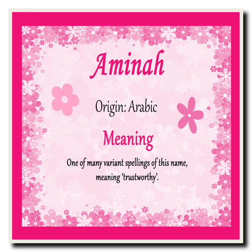 Aminah Personalised Name Meaning Mousemat - The Card Zoo