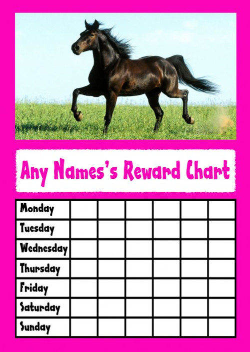 pink horse star sticker reward chart the card zoo children chores list