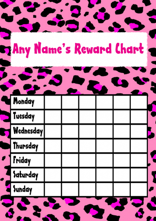 pink leopard print star sticker reward chart the card zoo kids good behavior chart