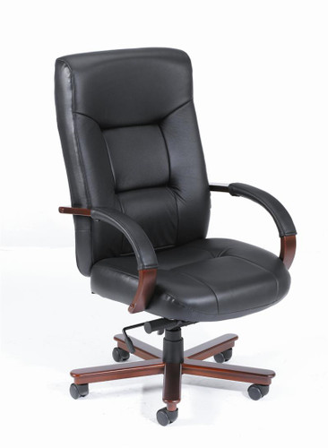 BOSS Furniture HI-BACK KNEE-TILE W/MAHOGANY FINISH