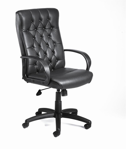 BOSS Office Furniture HIGH BACK BLACK LEATHER PLUS CHAIR