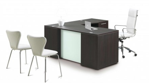 L-Shaped Desk with Glass modesty
