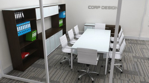 Sling Series Rectangular Glass Conference Table