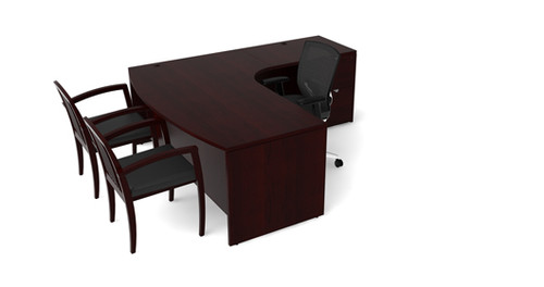 Cherryman Jade Bowfront L-Desk